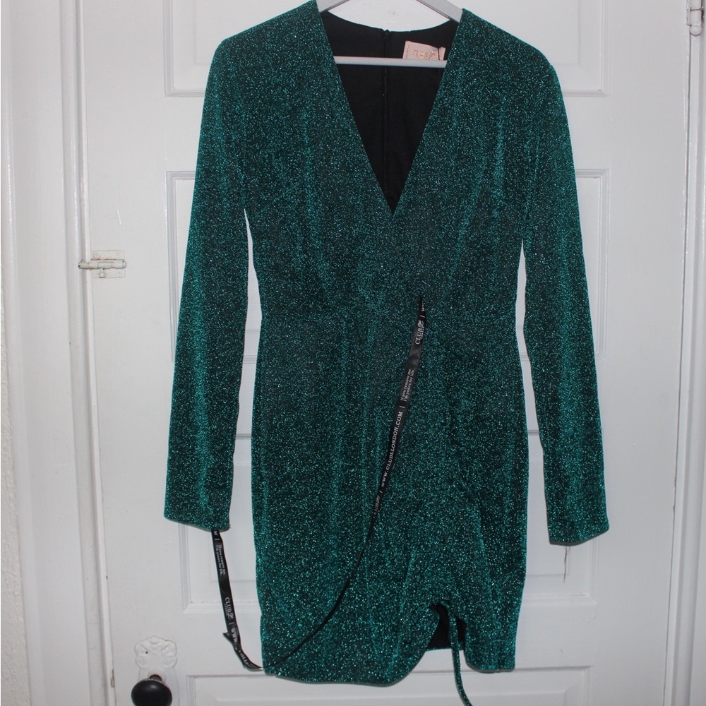 Nwt Club l London metallic green dress